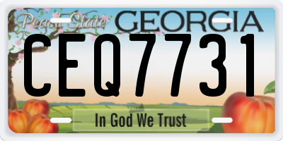 GA license plate CEQ7731