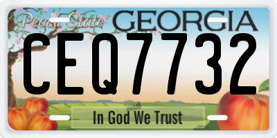GA license plate CEQ7732
