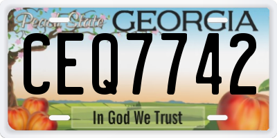 GA license plate CEQ7742