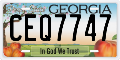 GA license plate CEQ7747