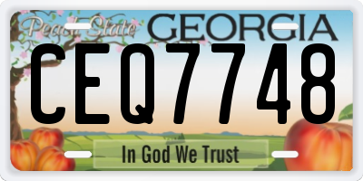GA license plate CEQ7748