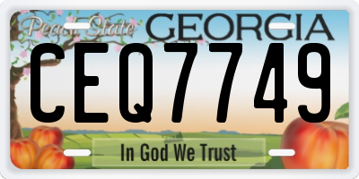 GA license plate CEQ7749