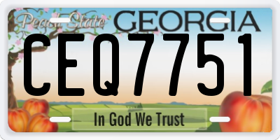 GA license plate CEQ7751