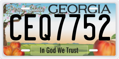 GA license plate CEQ7752