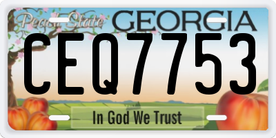 GA license plate CEQ7753