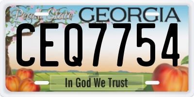 GA license plate CEQ7754