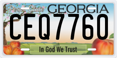 GA license plate CEQ7760