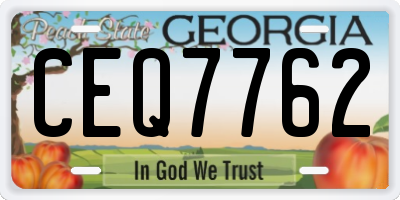 GA license plate CEQ7762