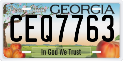 GA license plate CEQ7763