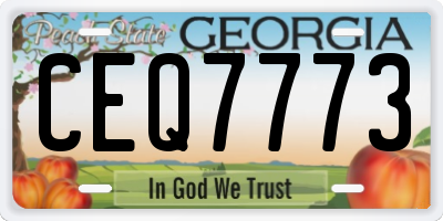 GA license plate CEQ7773