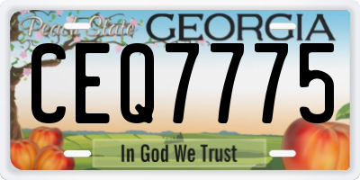 GA license plate CEQ7775