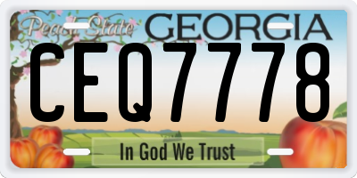GA license plate CEQ7778