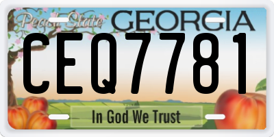 GA license plate CEQ7781