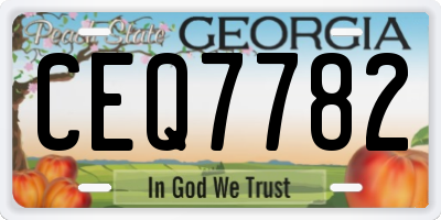 GA license plate CEQ7782