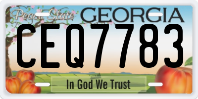 GA license plate CEQ7783