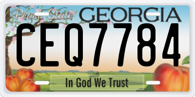 GA license plate CEQ7784