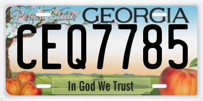 GA license plate CEQ7785