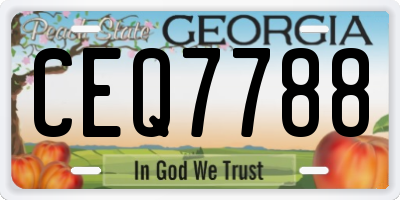 GA license plate CEQ7788