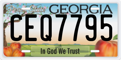 GA license plate CEQ7795