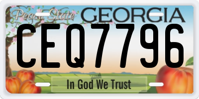 GA license plate CEQ7796
