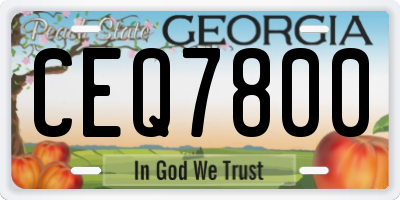 GA license plate CEQ7800