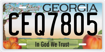 GA license plate CEQ7805