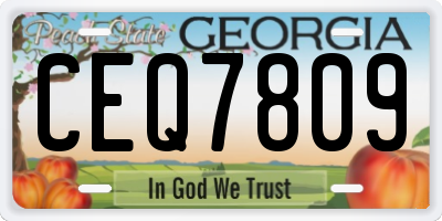 GA license plate CEQ7809
