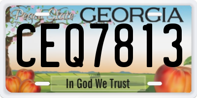 GA license plate CEQ7813
