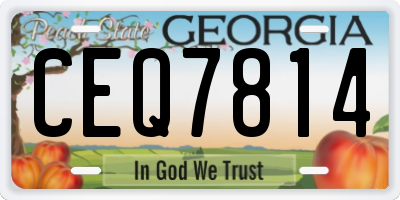 GA license plate CEQ7814