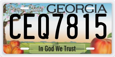 GA license plate CEQ7815