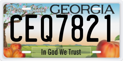 GA license plate CEQ7821