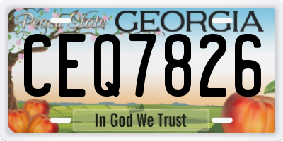 GA license plate CEQ7826