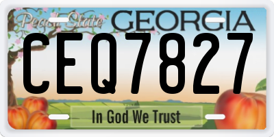 GA license plate CEQ7827