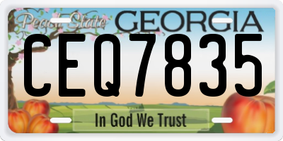 GA license plate CEQ7835