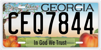 GA license plate CEQ7844