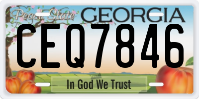 GA license plate CEQ7846