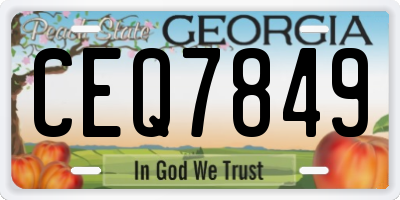 GA license plate CEQ7849