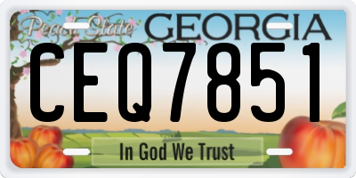 GA license plate CEQ7851