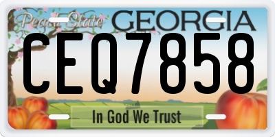 GA license plate CEQ7858