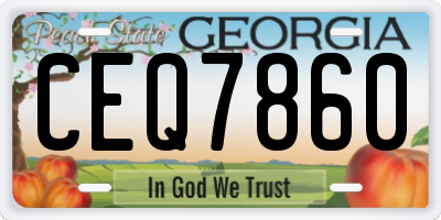 GA license plate CEQ7860