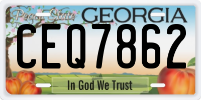 GA license plate CEQ7862