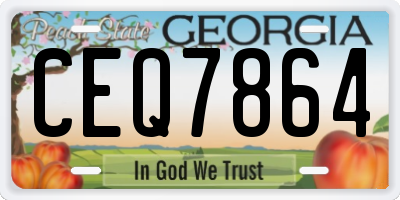 GA license plate CEQ7864