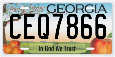 GA license plate CEQ7866