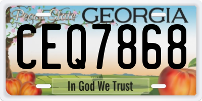 GA license plate CEQ7868