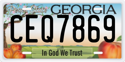GA license plate CEQ7869