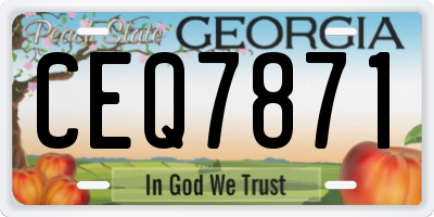 GA license plate CEQ7871