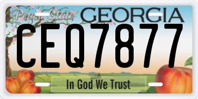 GA license plate CEQ7877
