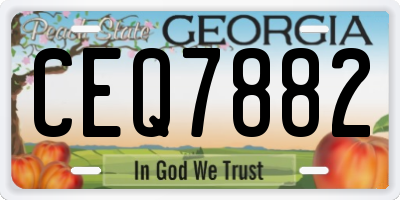 GA license plate CEQ7882