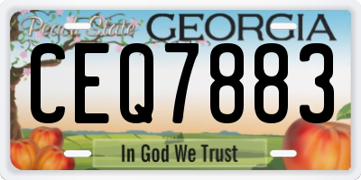 GA license plate CEQ7883