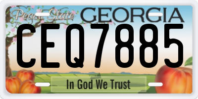 GA license plate CEQ7885
